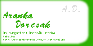 aranka dorcsak business card