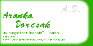 aranka dorcsak business card